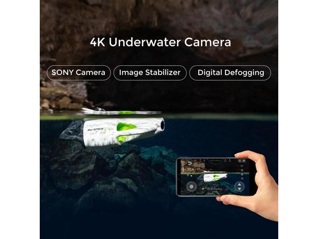Youcan Robot BW Space Pro Professional Underwater Drone with Camera 4K UHD Image 1080P Stable Signal Transmission, Remote Control, 330ft Diving Depth,ROV,100M Tether